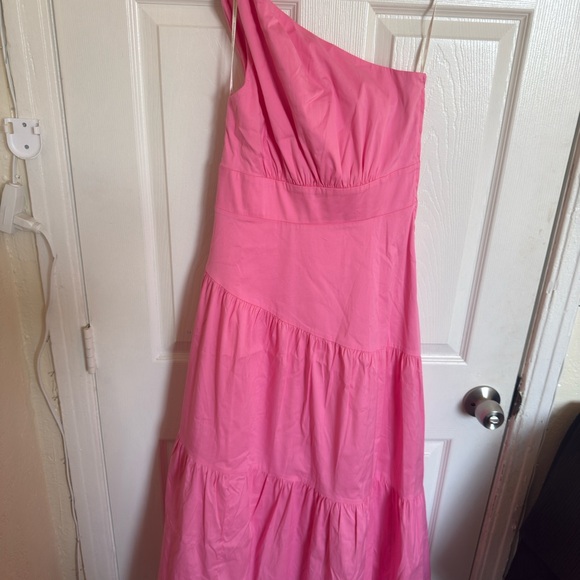 Lilly Pulitzer Lucilyn One Shoulder Midi Dress Confetti Pink Retails $278 Boho - Picture 11 of 12